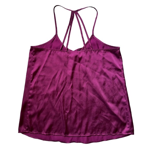 Strappy Tank Top Junior's M 7-9 Red Pomegranate Blouse Shirt Satin - Picture 2 of 7